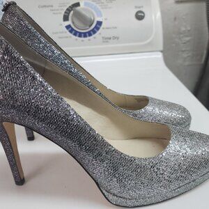 Michael Kors Silver Glitter Stiletto Heels Women's Size 8